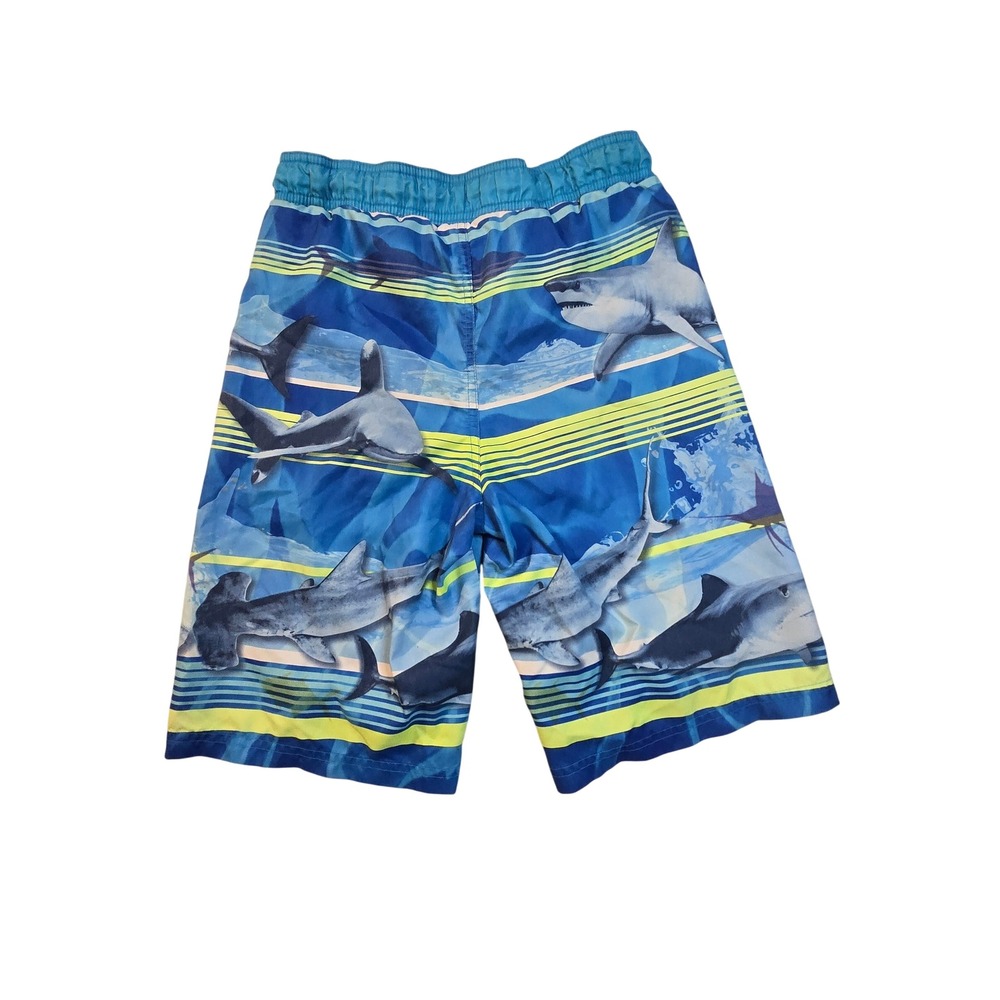 Ocean Pacific Boys Shark Print Swim Trunks Blue Cyan Size L 10-12 OB27712C - Picture 10 of 10